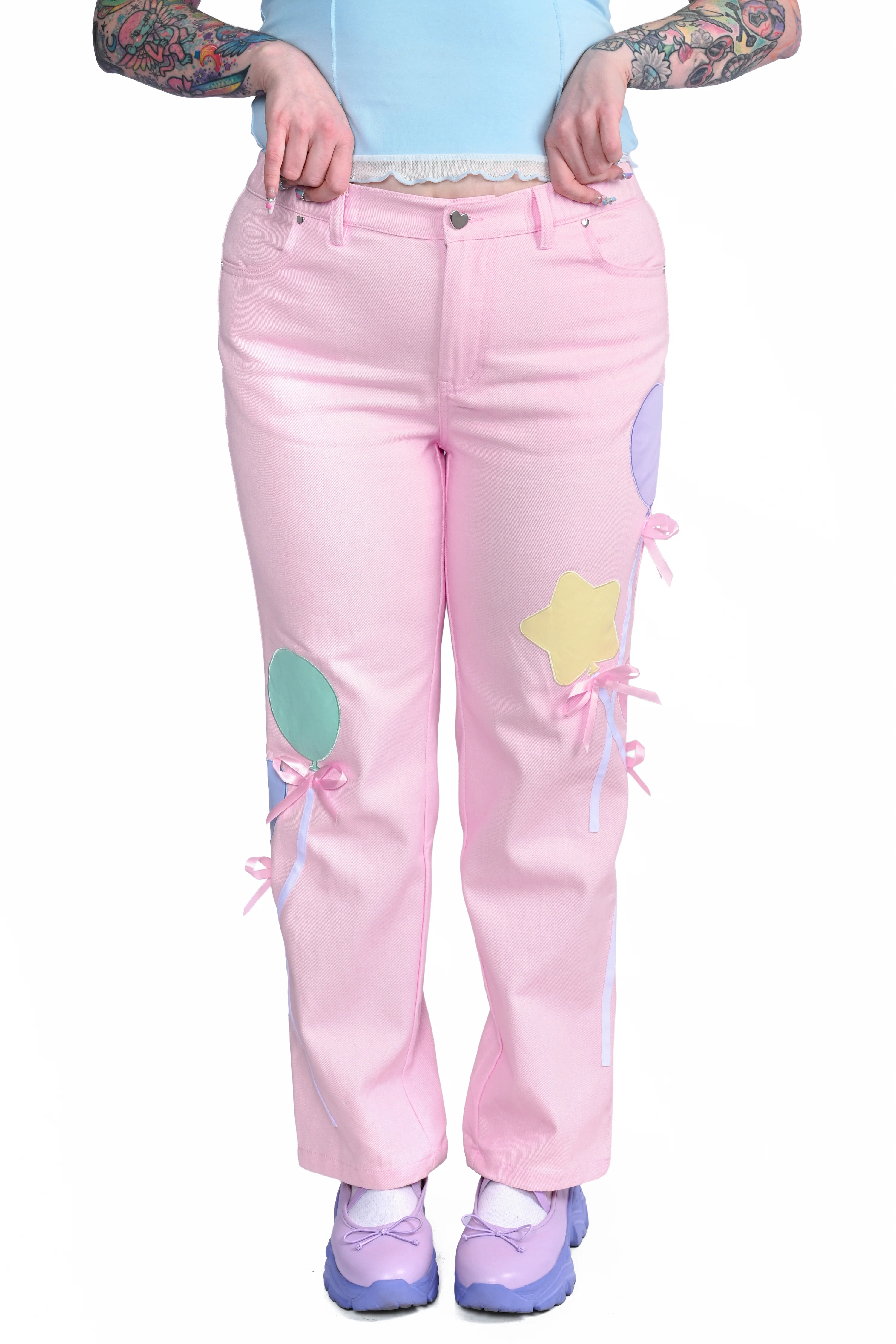 Fitted Bailee Balloon Jeans - Pink - Image 3