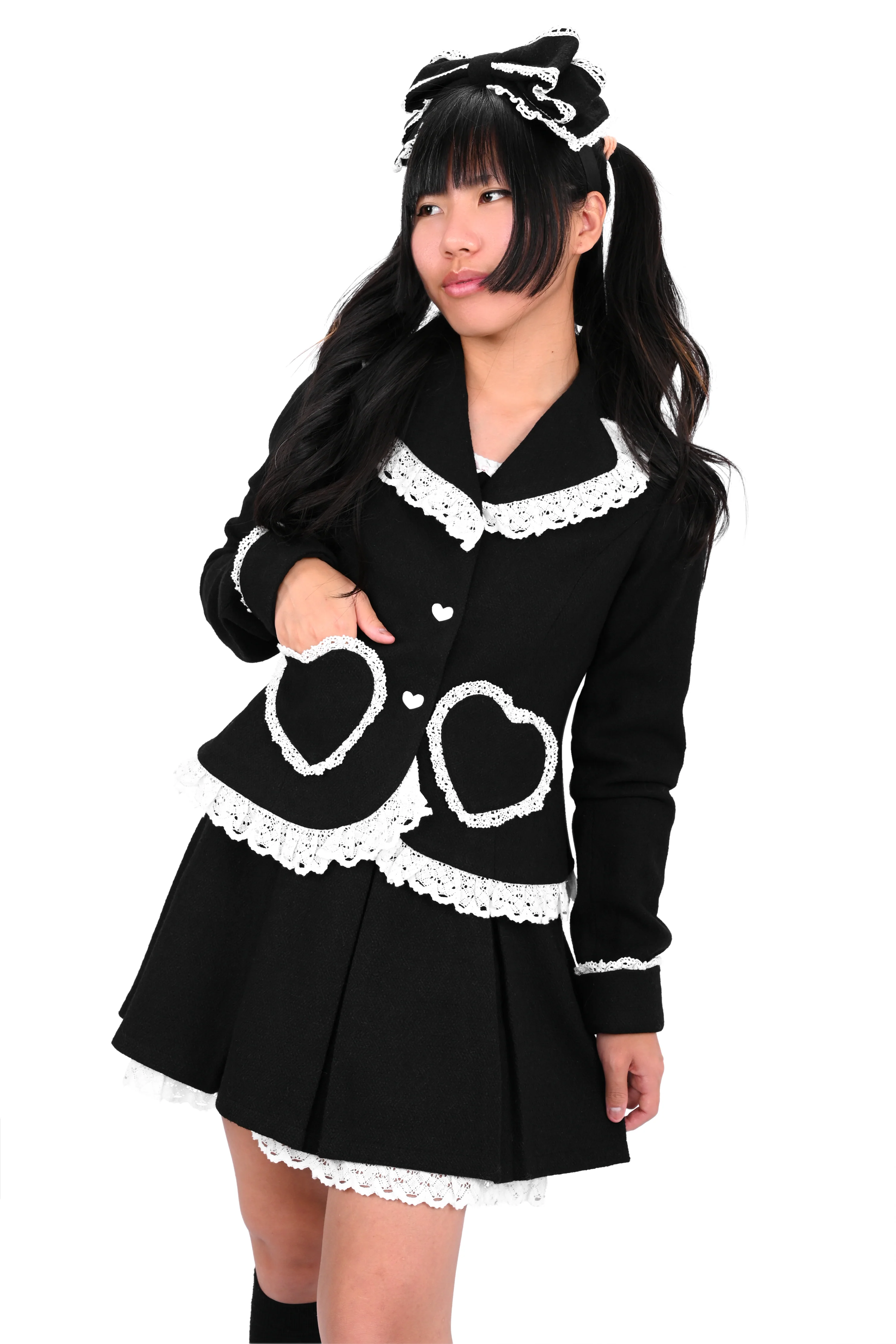 Charlotte Pleated Skirt - Black/White - Image 4