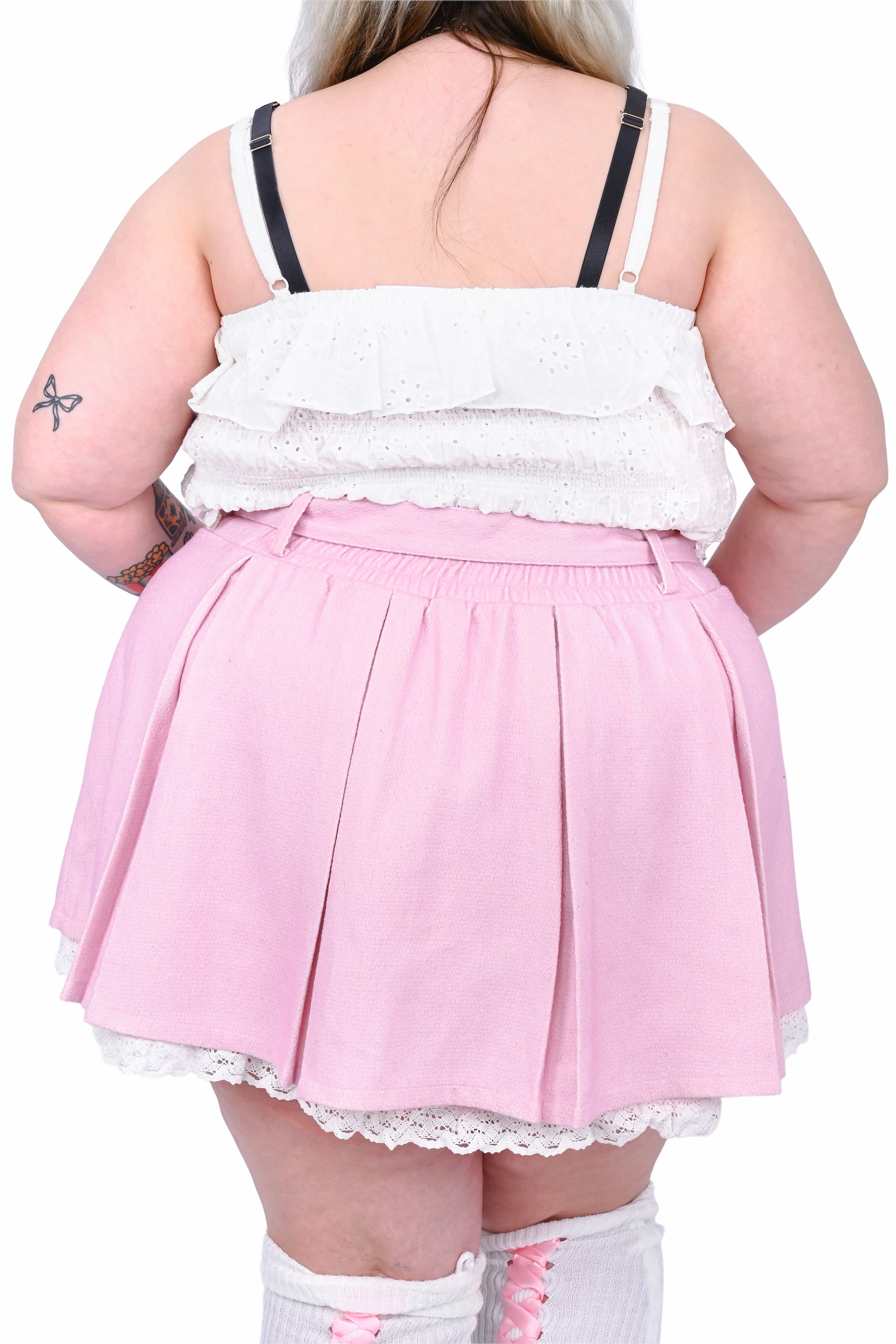 Charlotte Pleated Skirt - Pink/White - Image 7