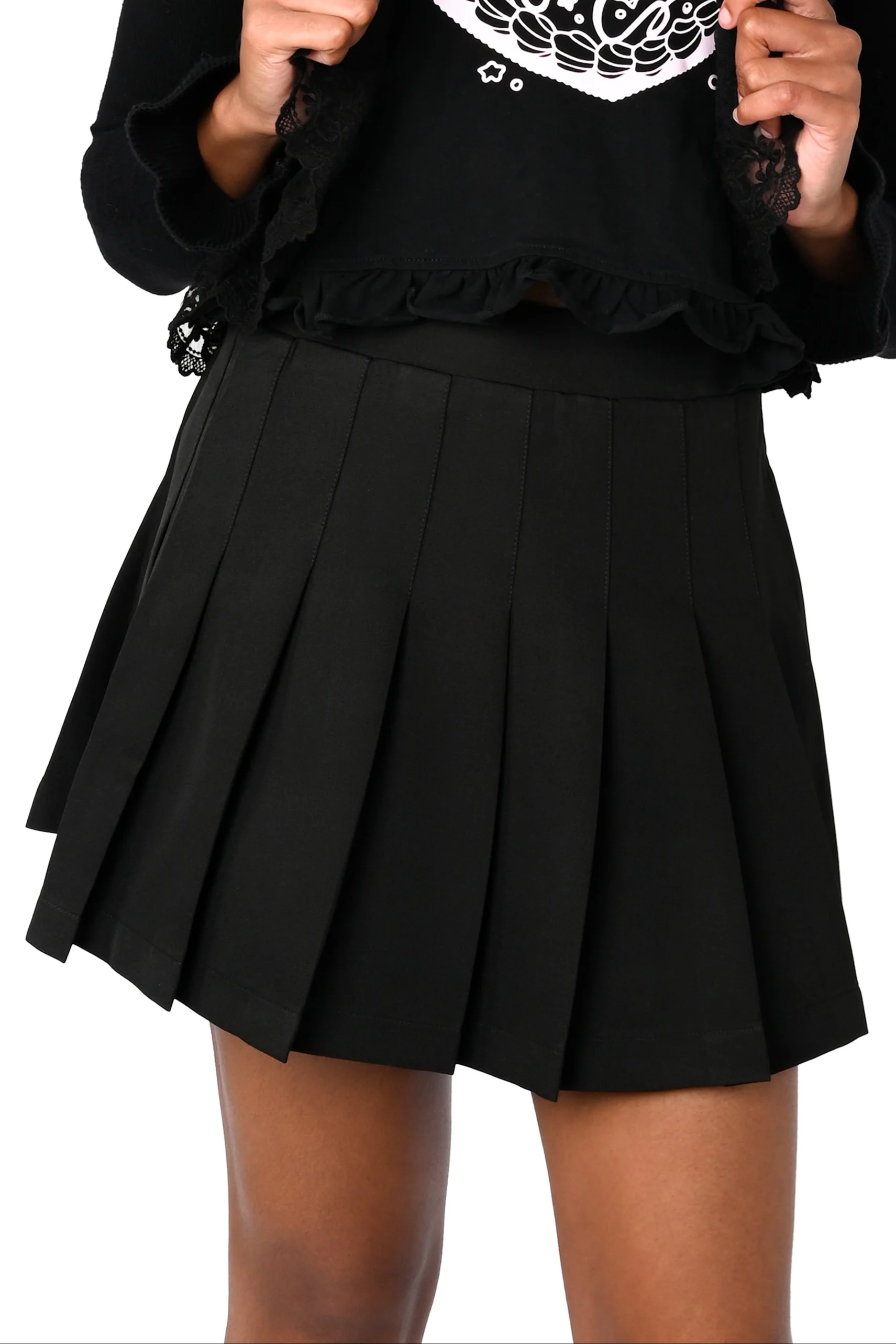 Claire Pleated Skirt - Black - Image 3