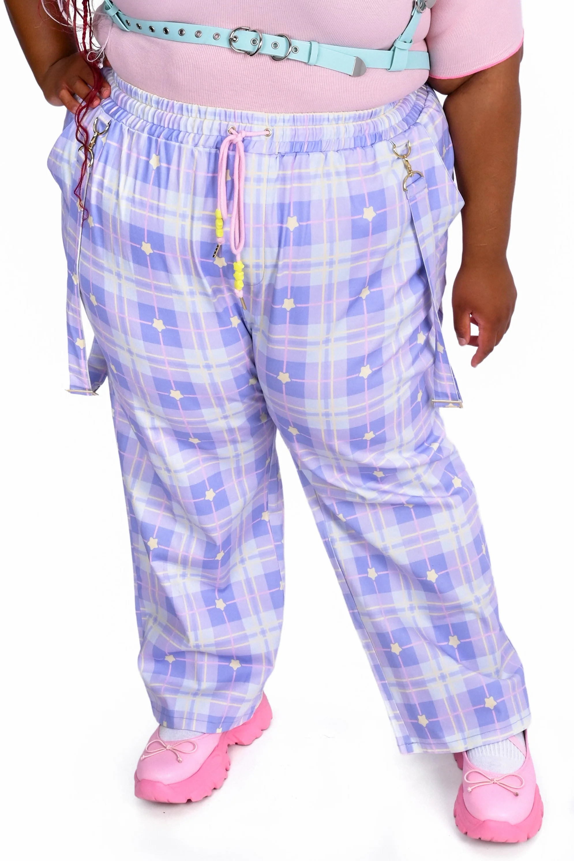Dreamy Star Plaid Pants - Periwinkle - Image 5