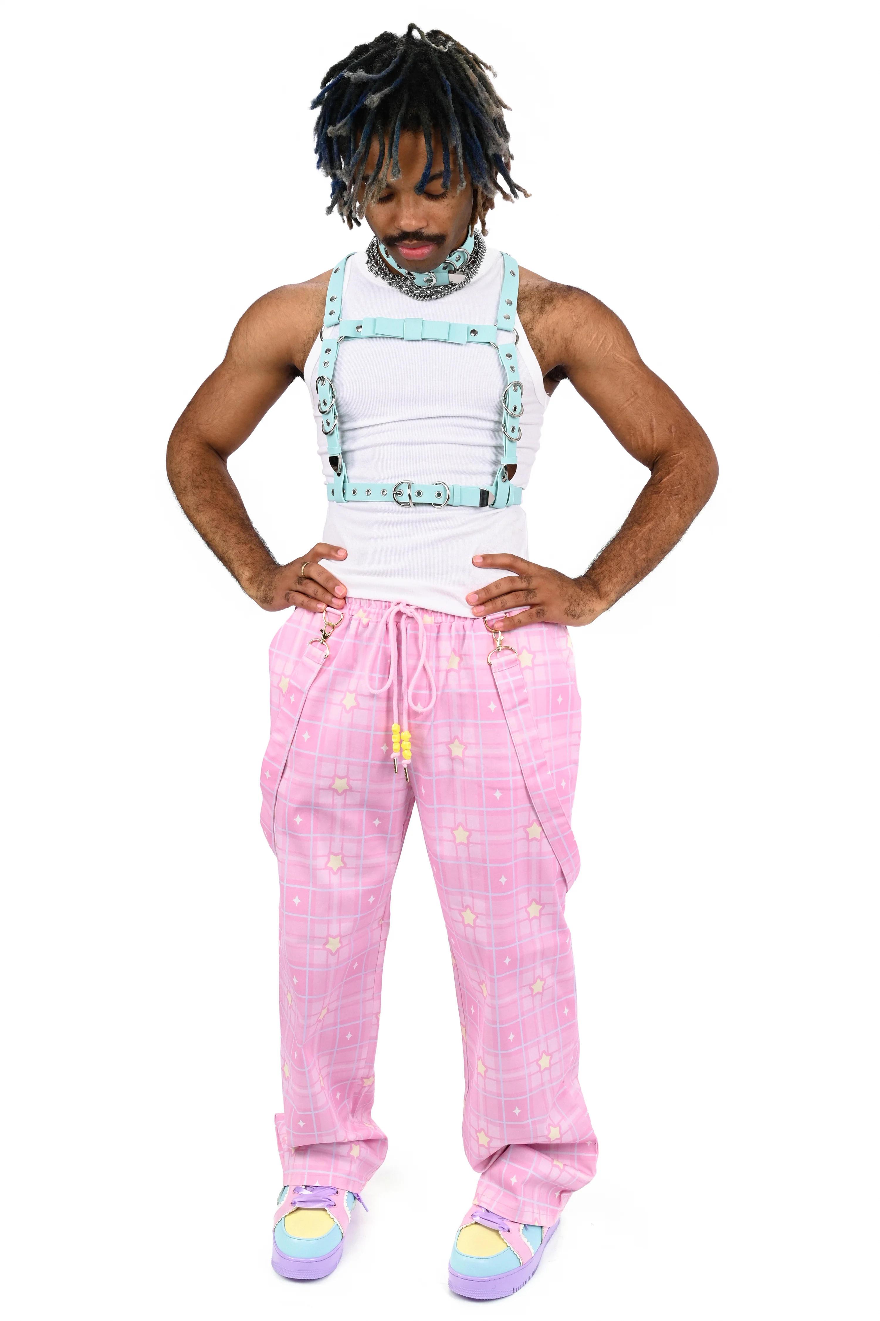 Dreamy Star Plaid Pants - Pink - Image 3
