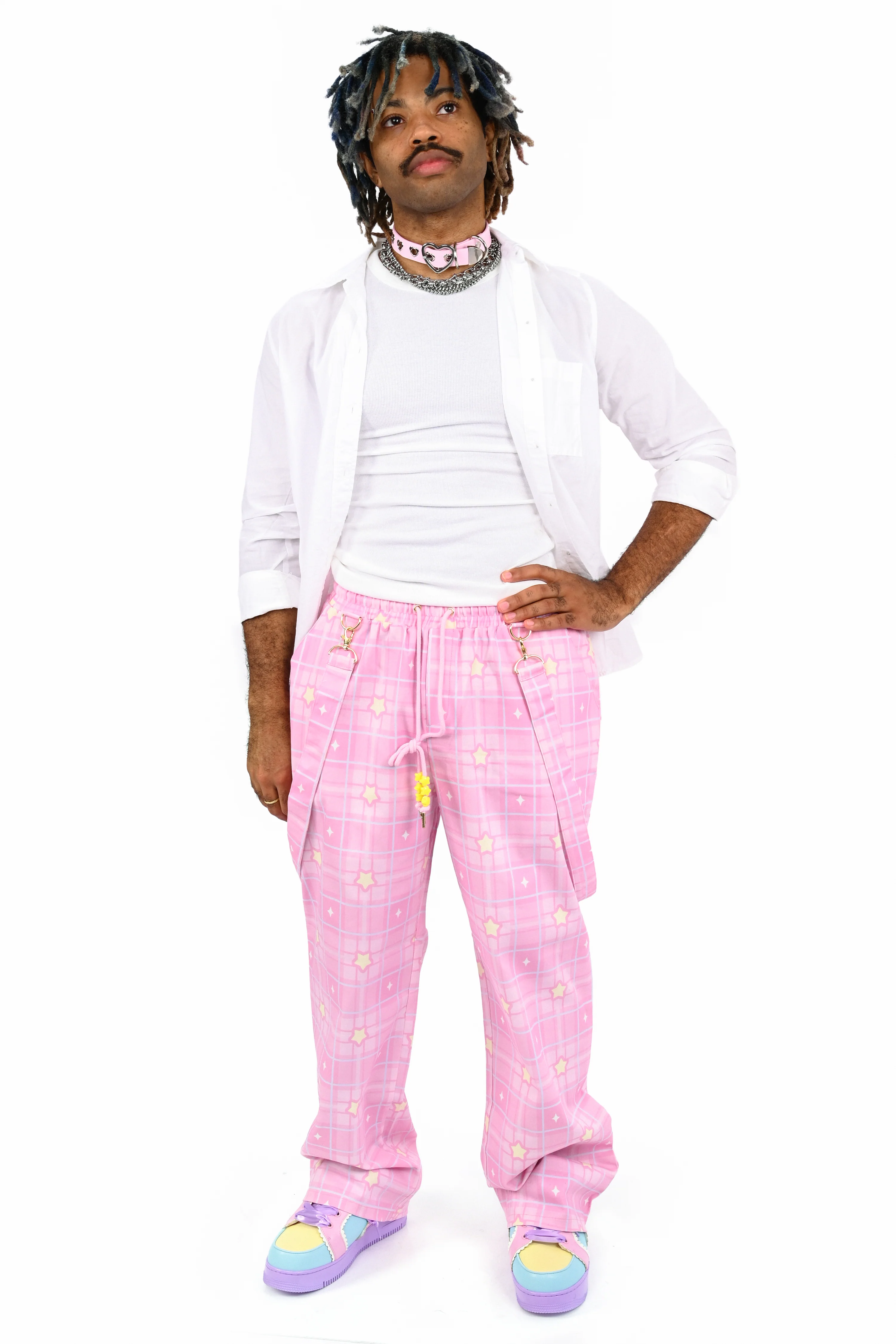 Dreamy Star Plaid Pants - Pink - Image 6