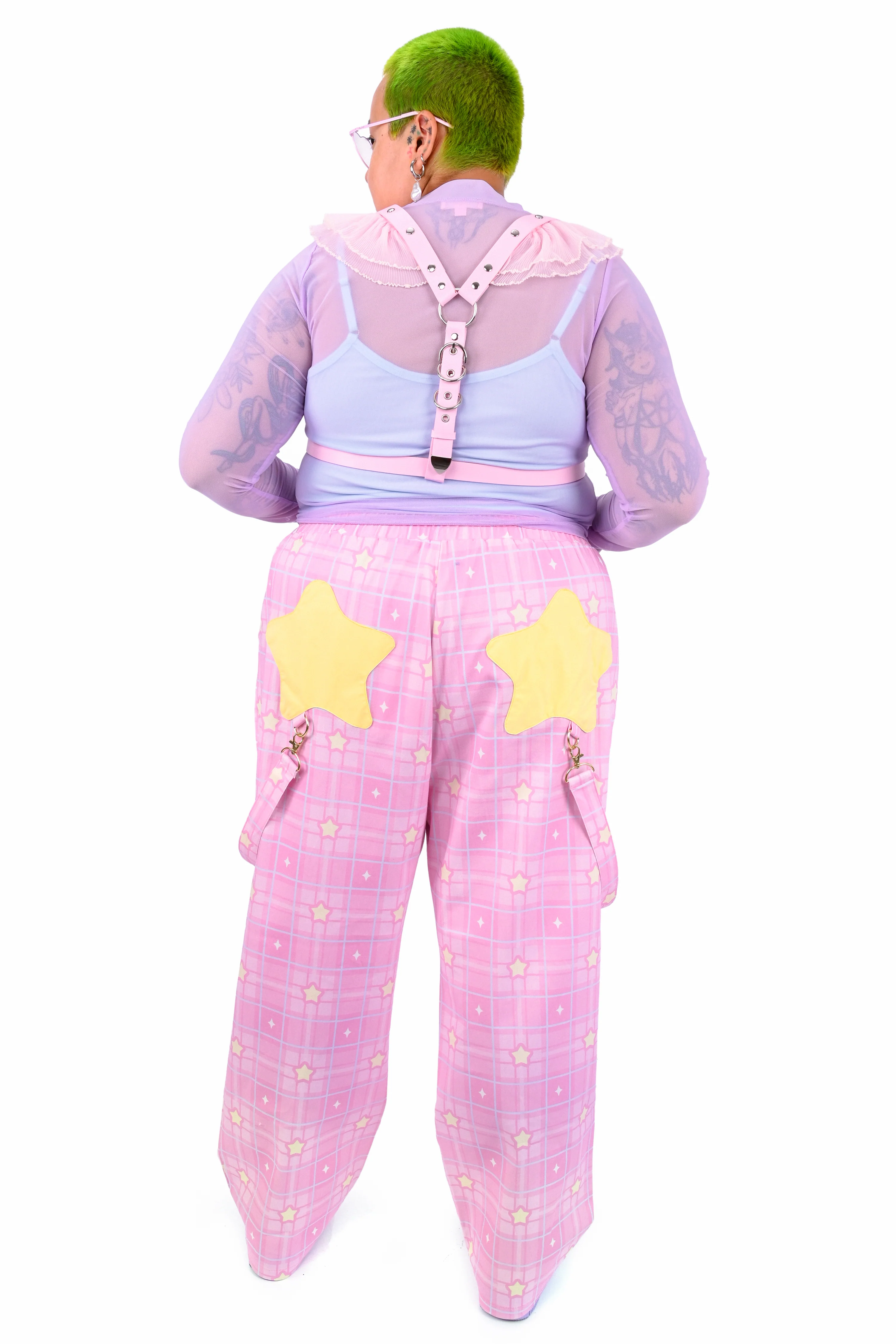 Dreamy Star Plaid Pants - Pink - Image 8