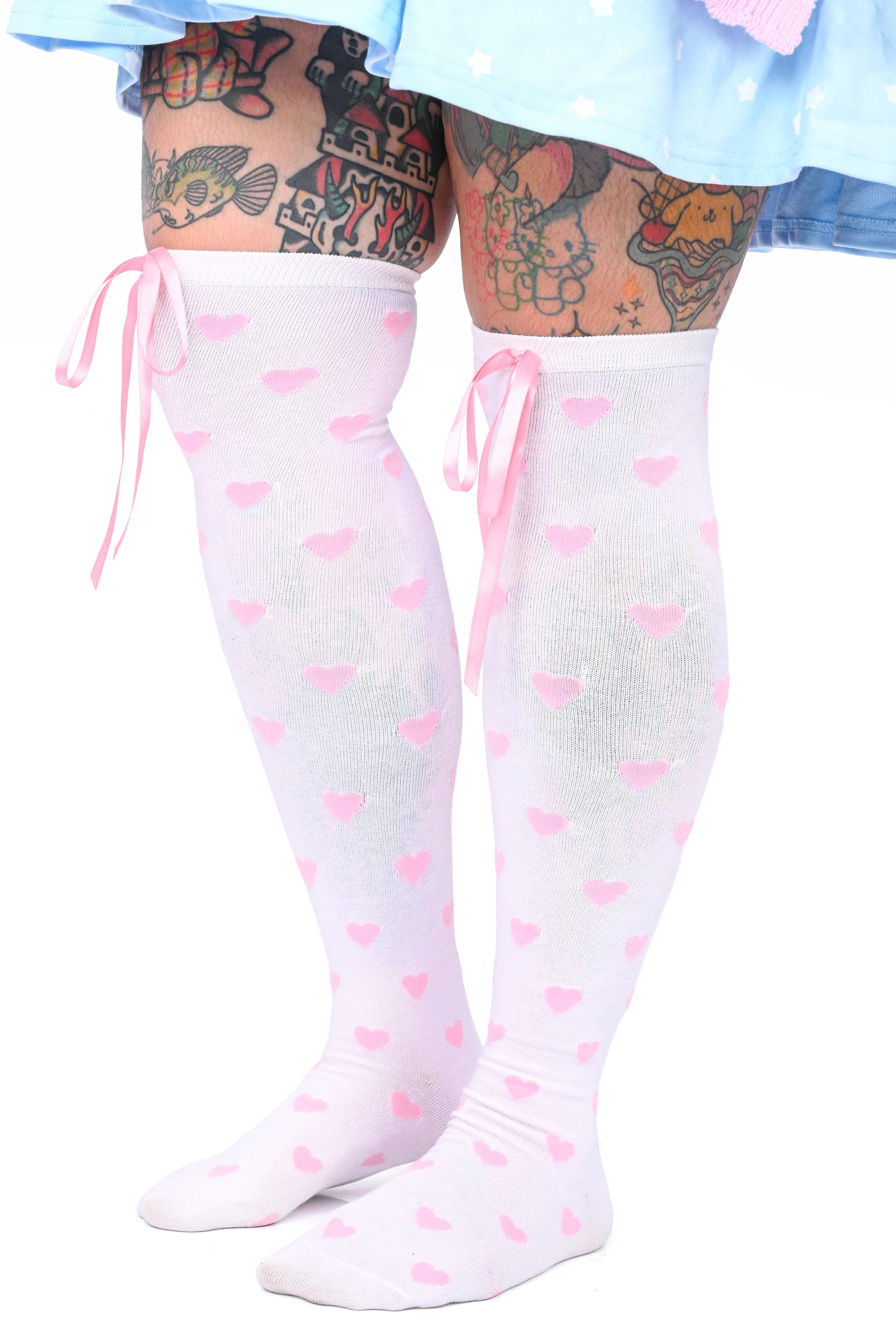 Heavenly Heart Over Knee Socks - Pink - Image 4