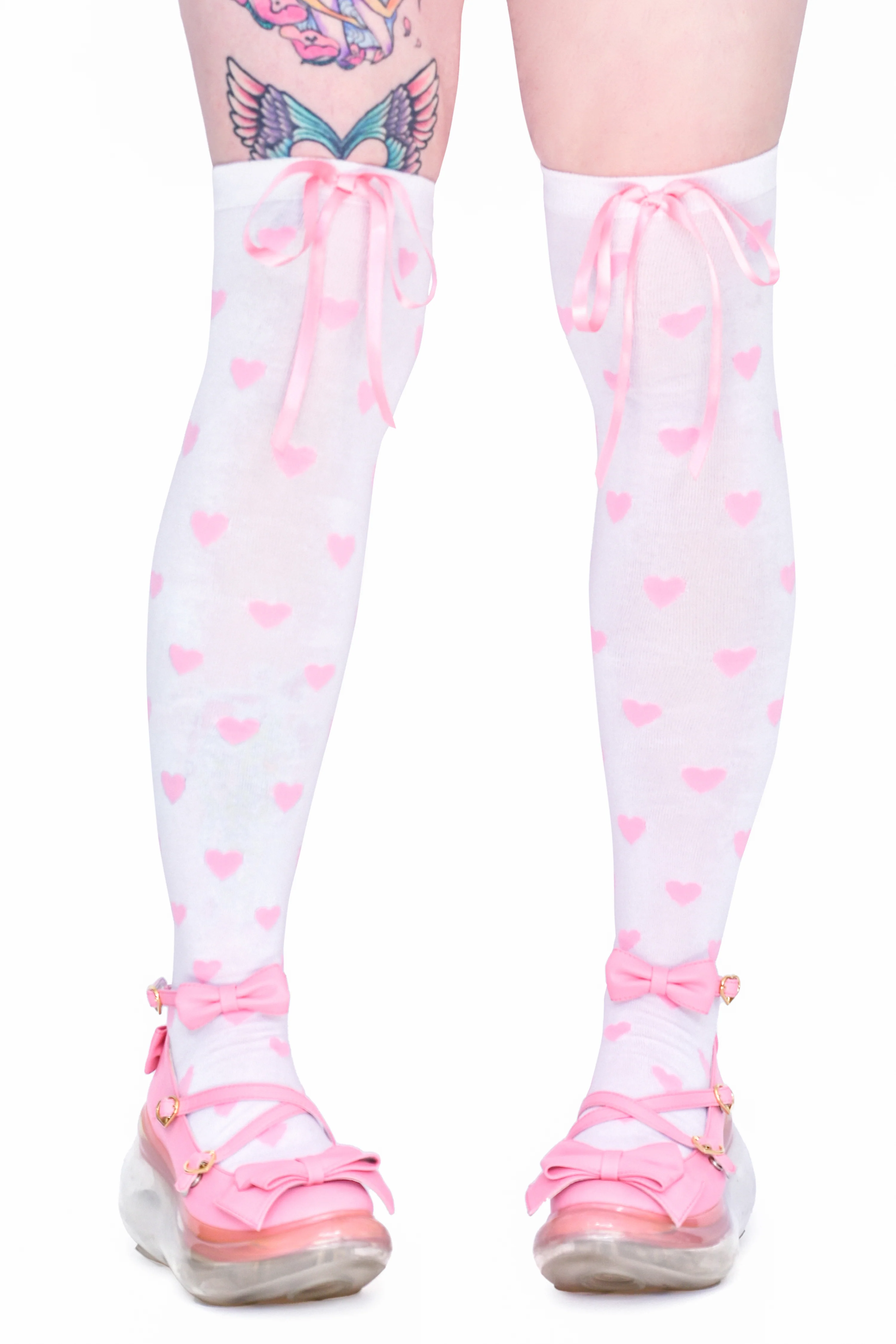 Heavenly Heart Over Knee Socks - Pink - Image 6