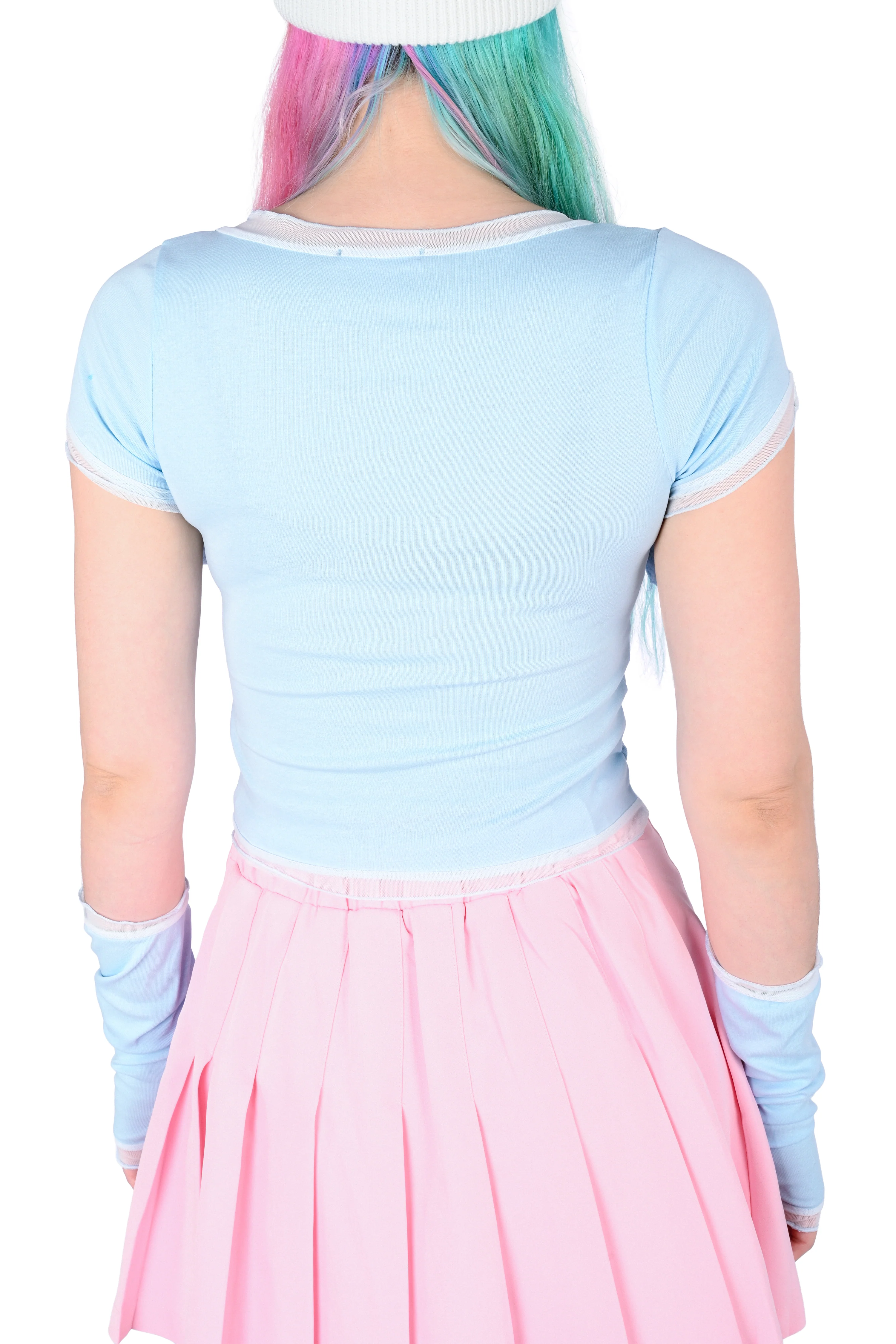Izzy Armwarmer Crop Top - Blue - Image 3