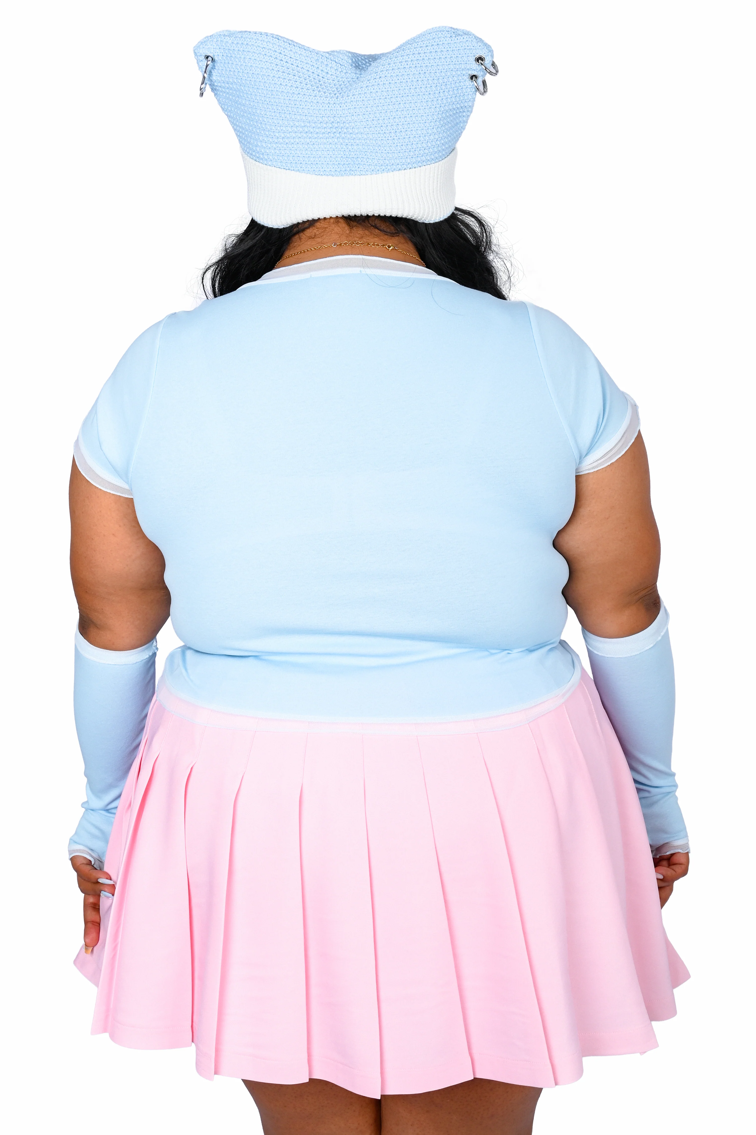 Izzy Armwarmer Crop Top - Blue - Image 5