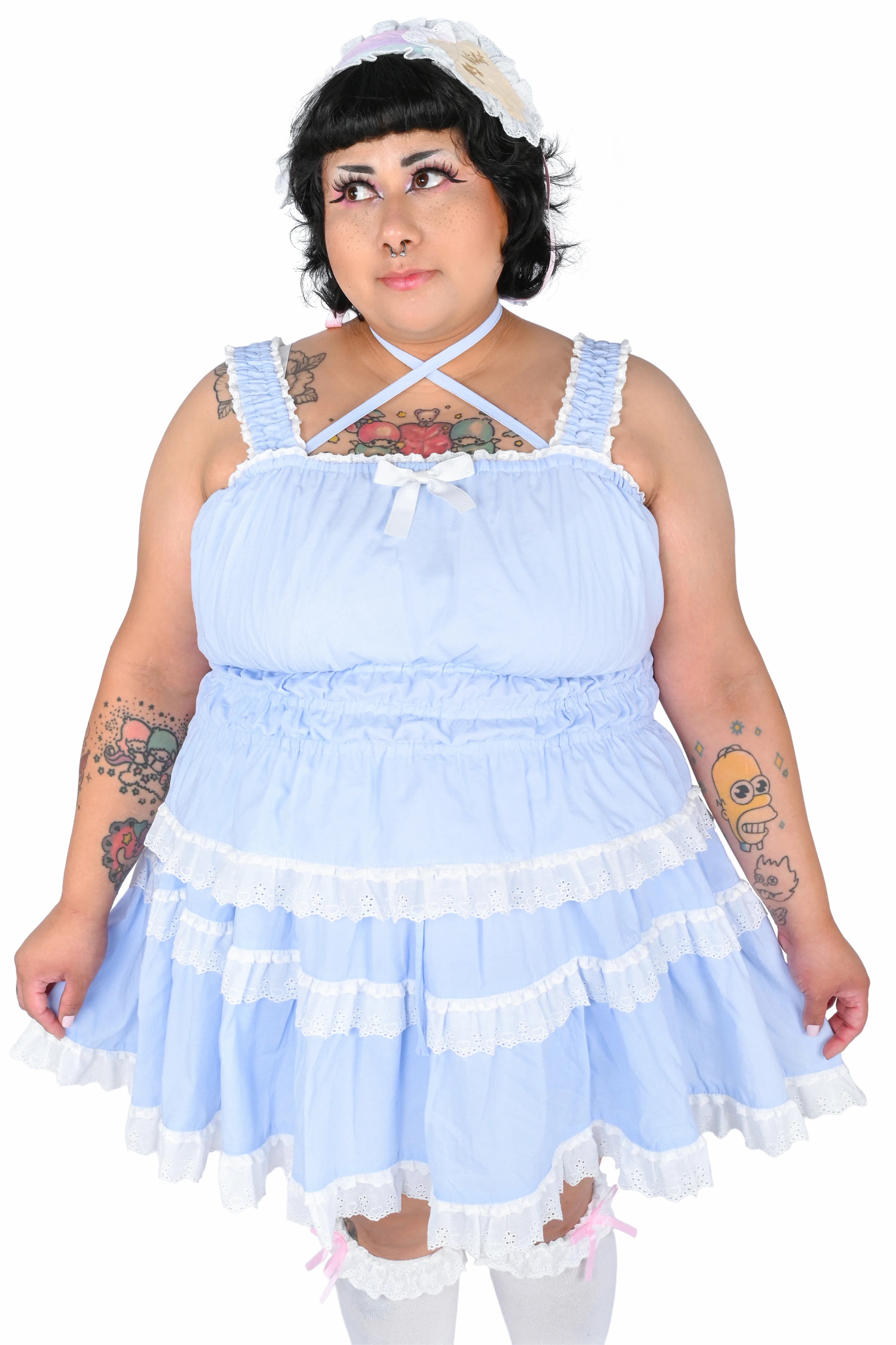 Katherine Shirred Camisole - Sky Blue