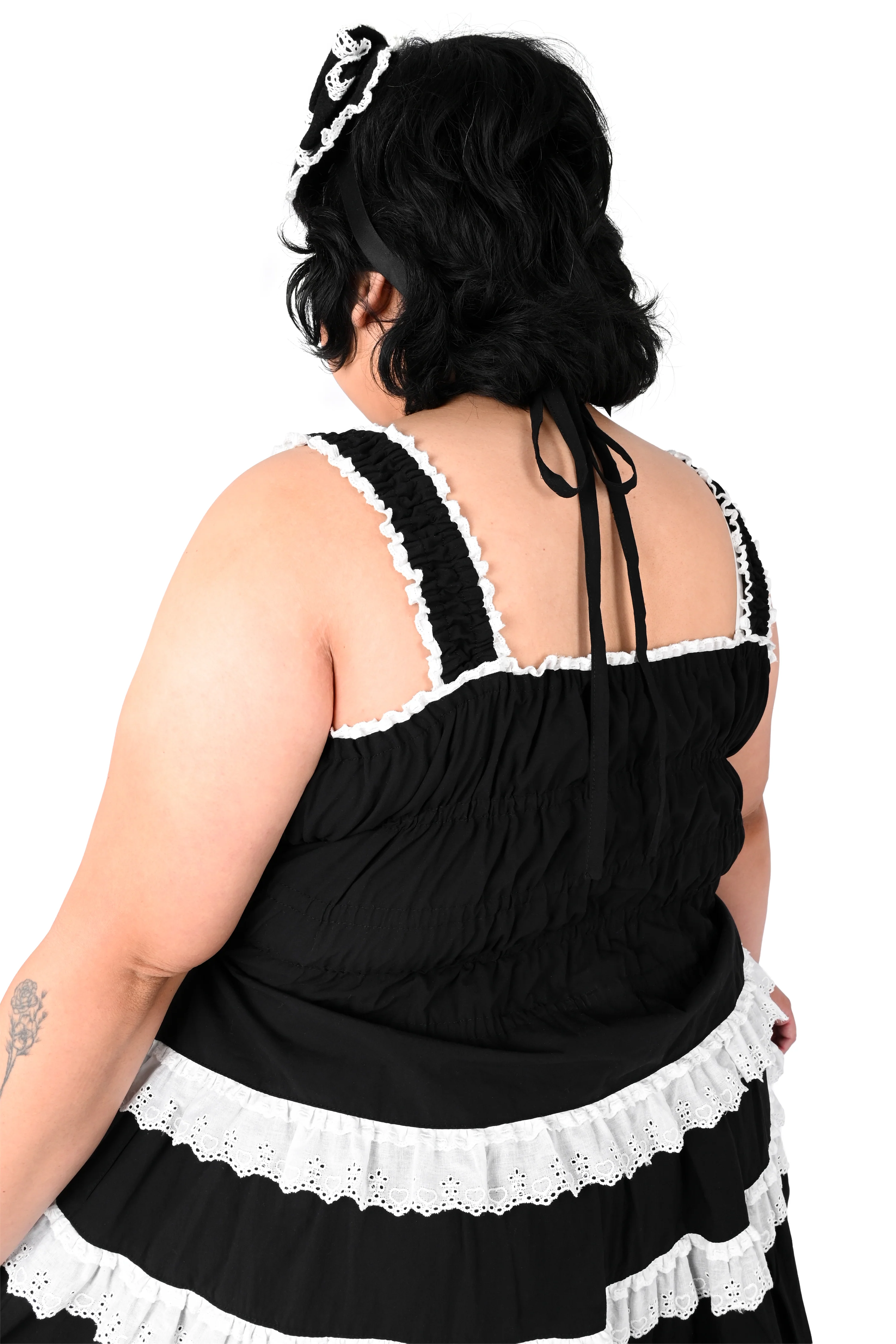 Katherine Shirred Camisole - Black - Image 3