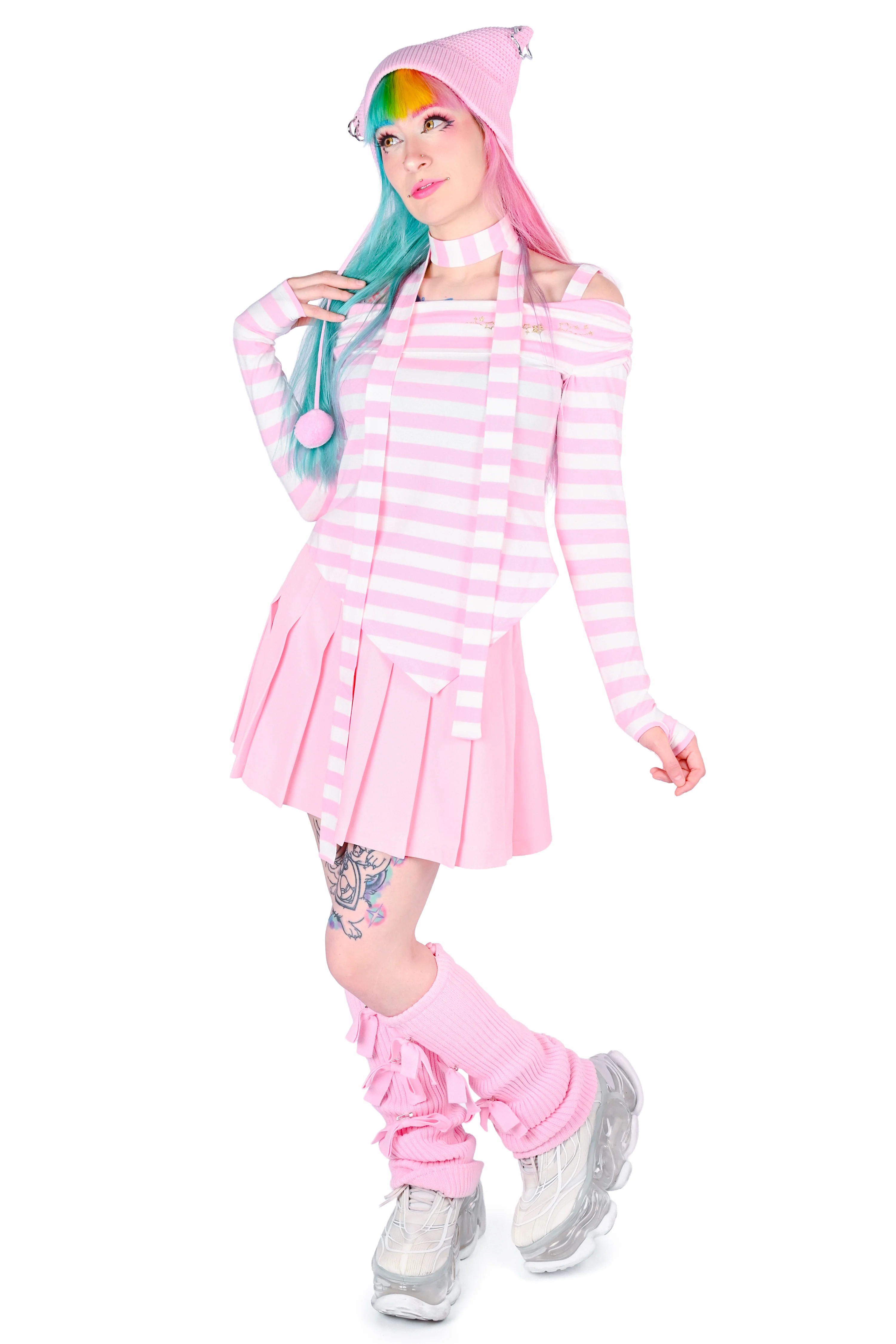 Lina Striped Top - Pink/ White - Image 4