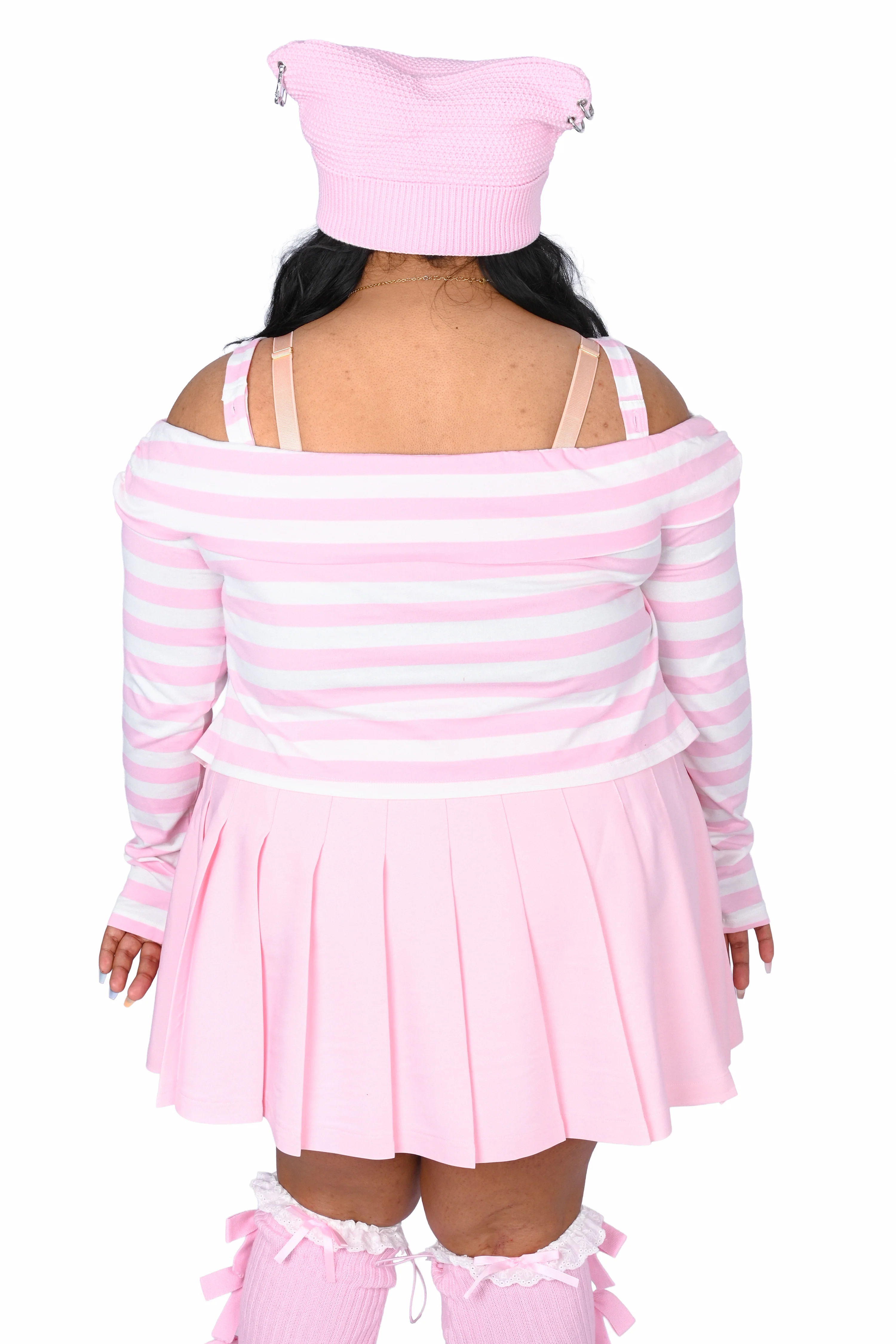 Lina Striped Top - Pink/ White - Image 7