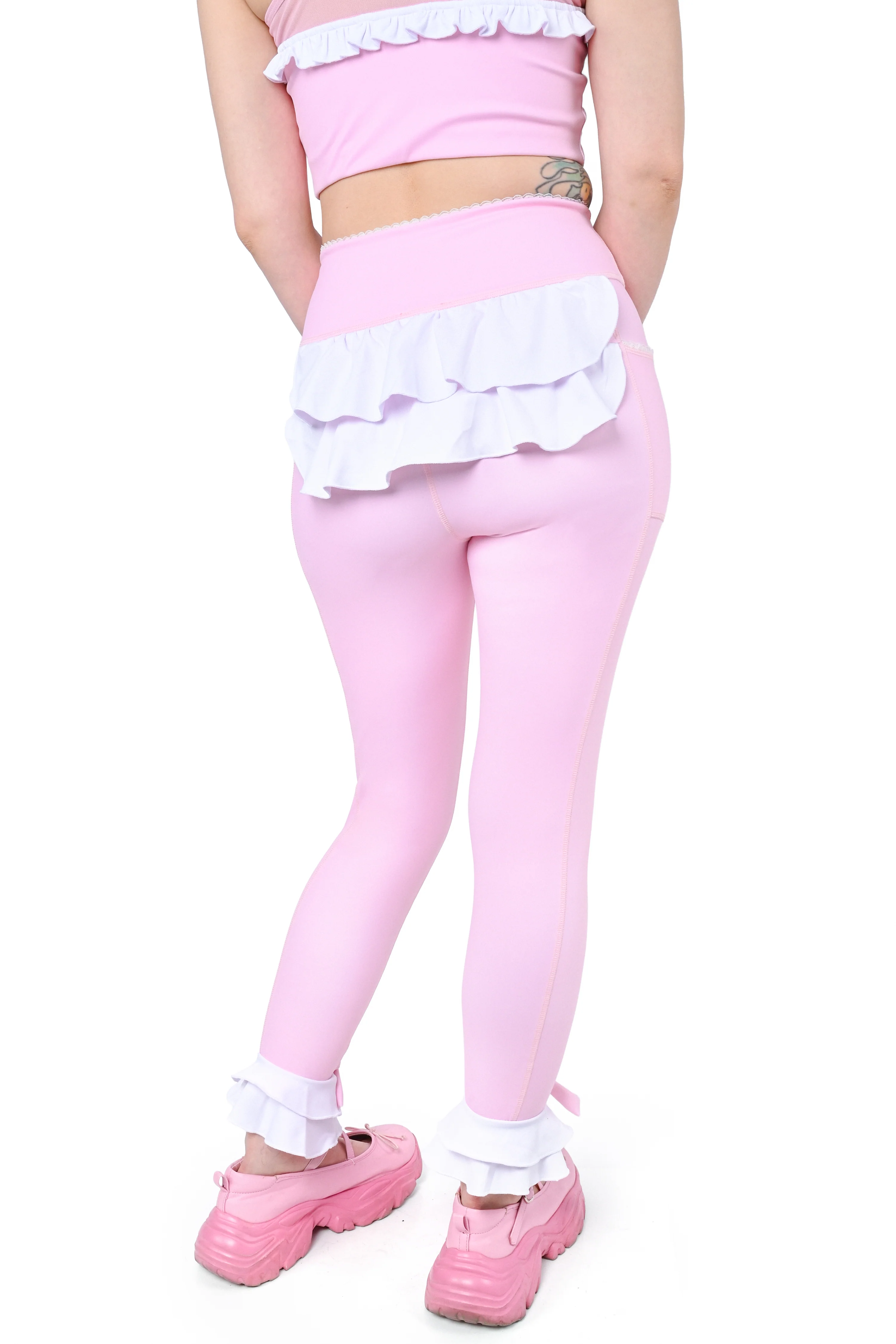 Pink Ruffle Leggings - Image 4