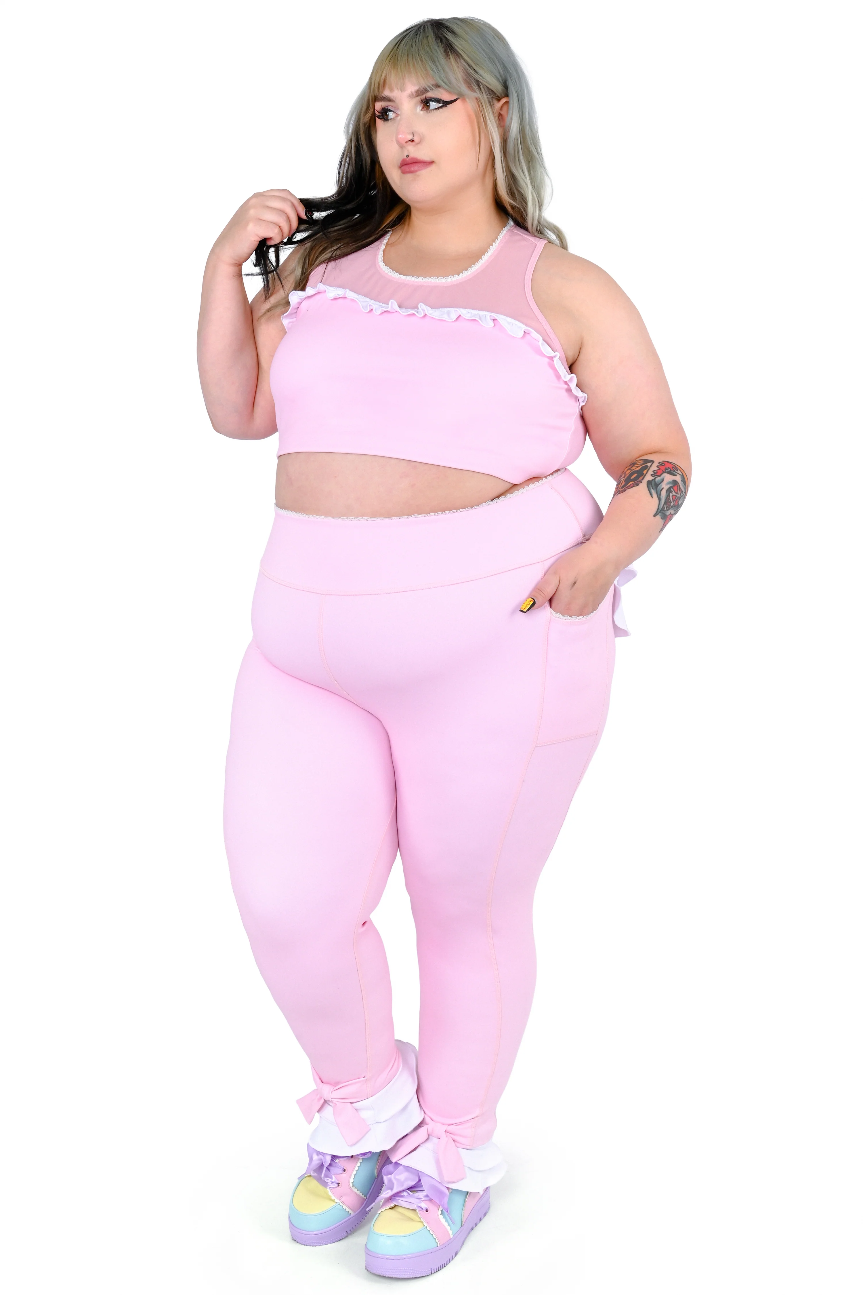 Pink Ruffle Leggings - Image 8