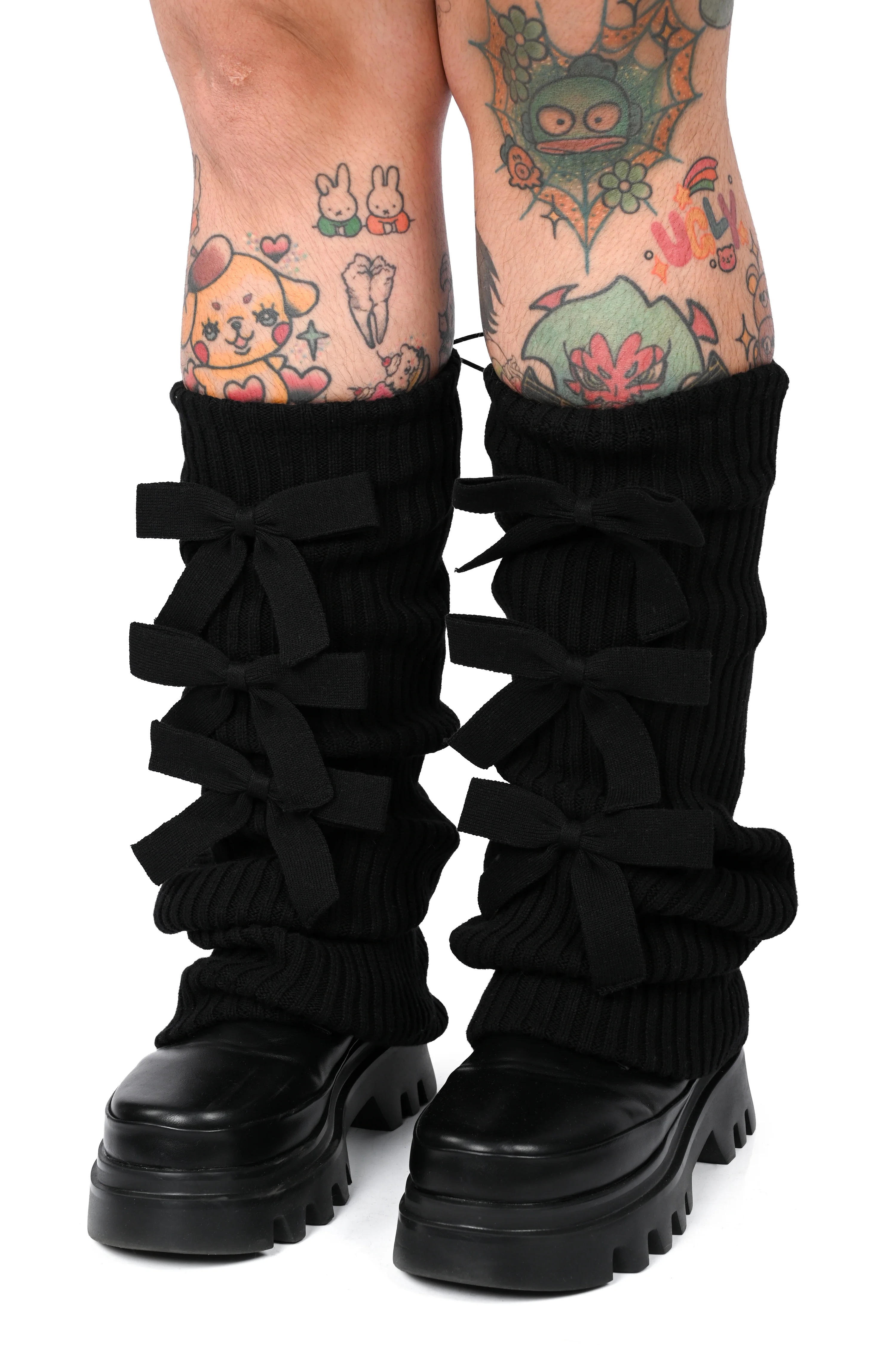 Rogue Ribbon Leg Warmers - Black - Image 2