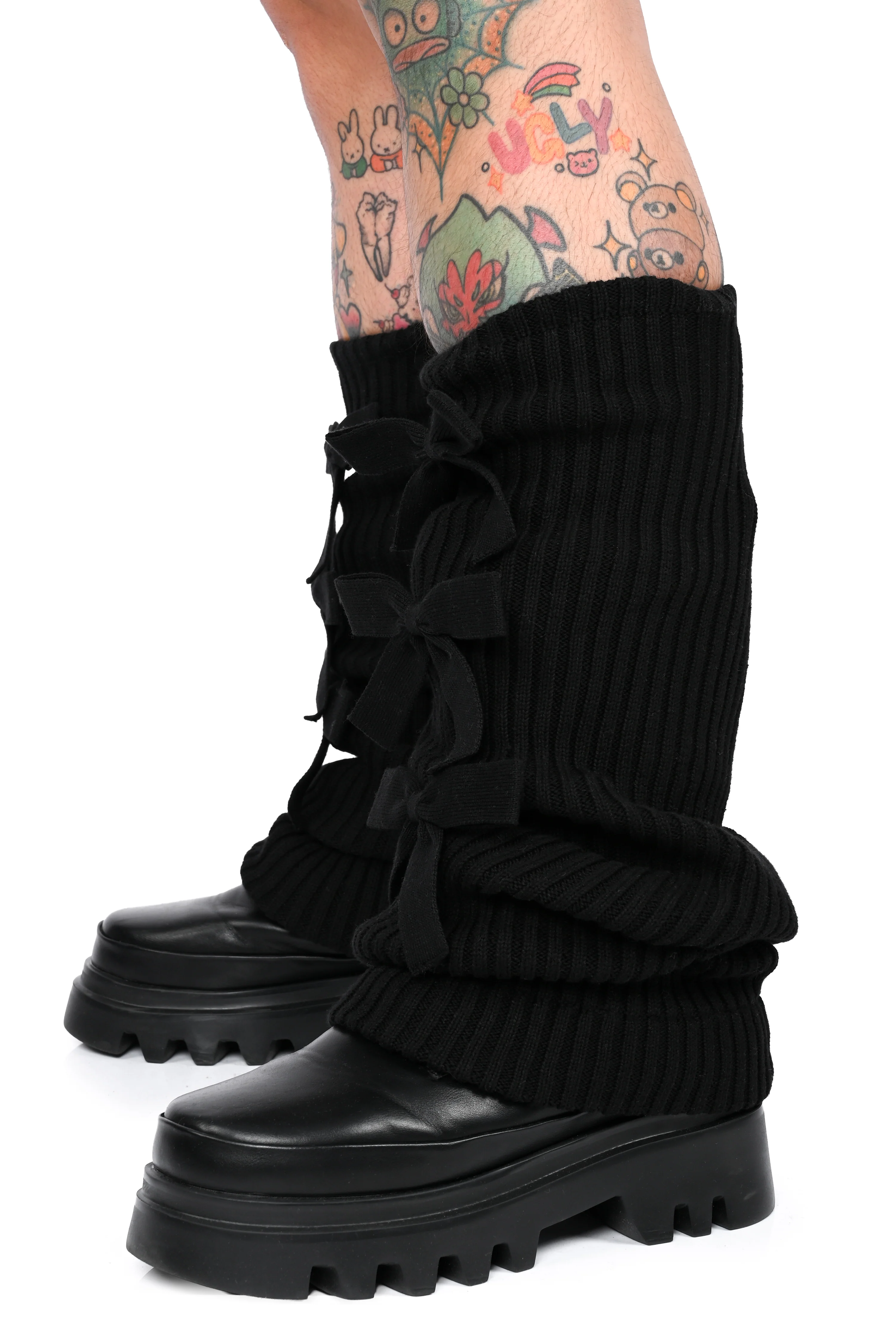 Rogue Ribbon Leg Warmers - Black - Image 3