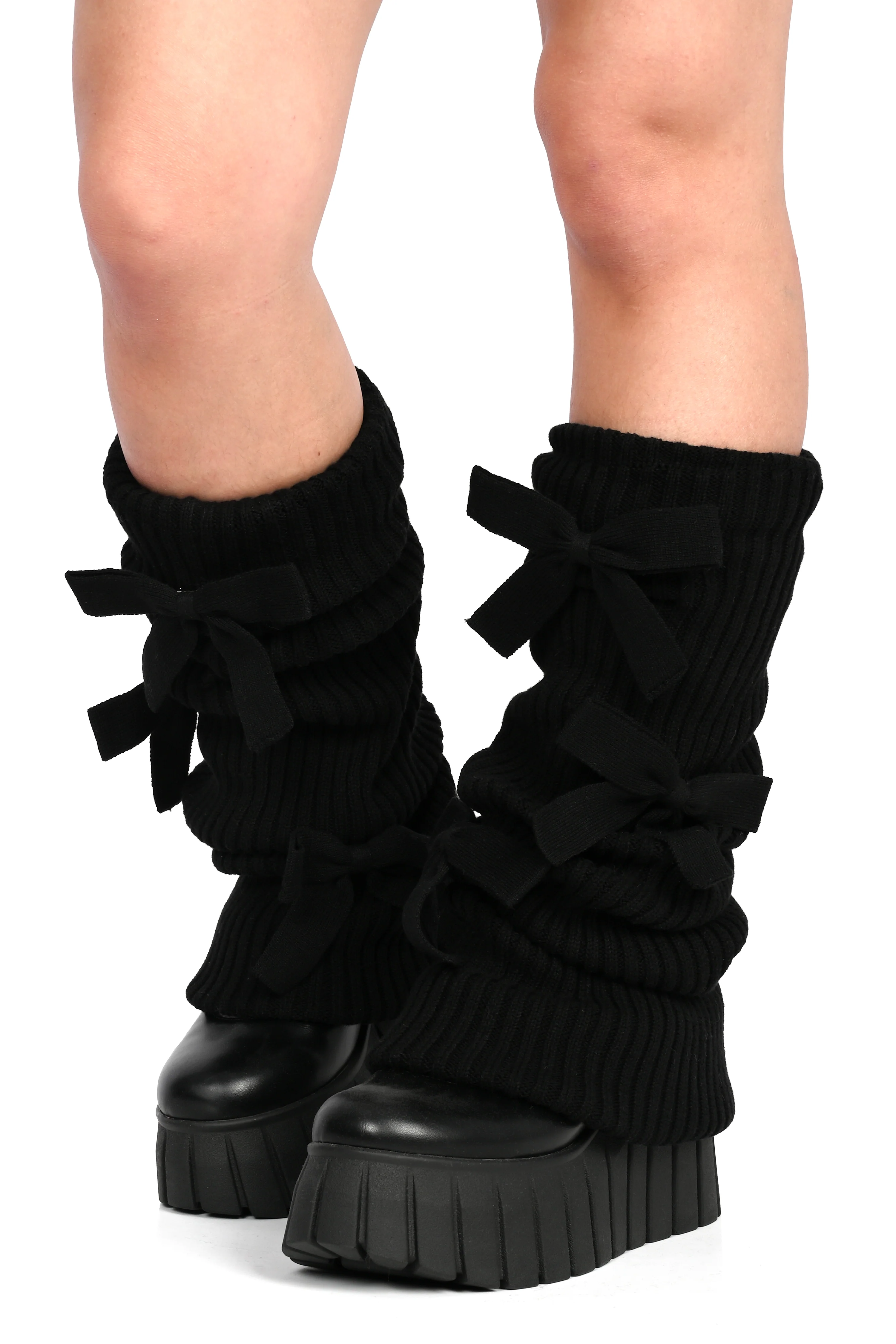 Rogue Ribbon Leg Warmers - Black - Image 5