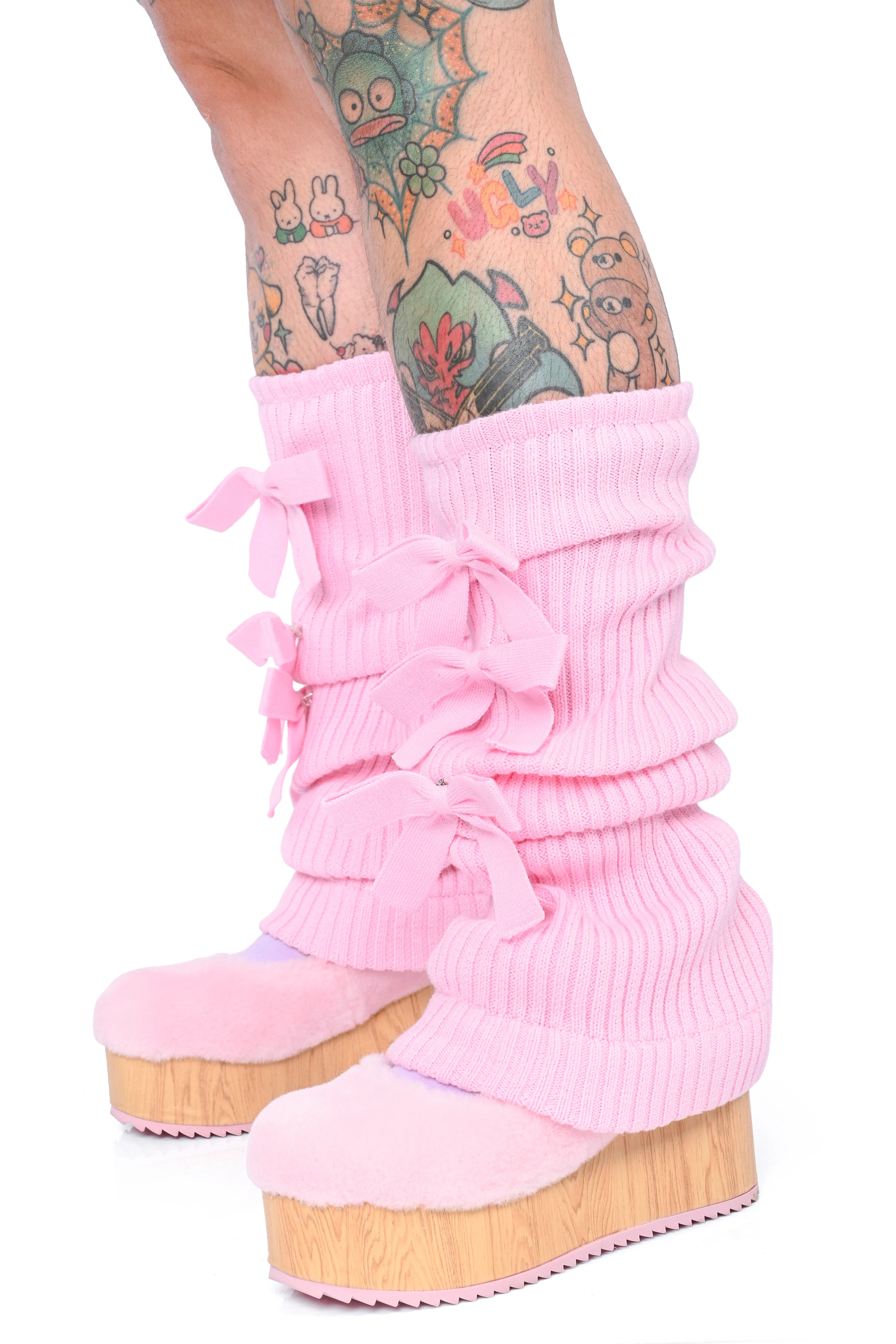 Rogue Ribbon Leg Warmers - Pink - Image 3