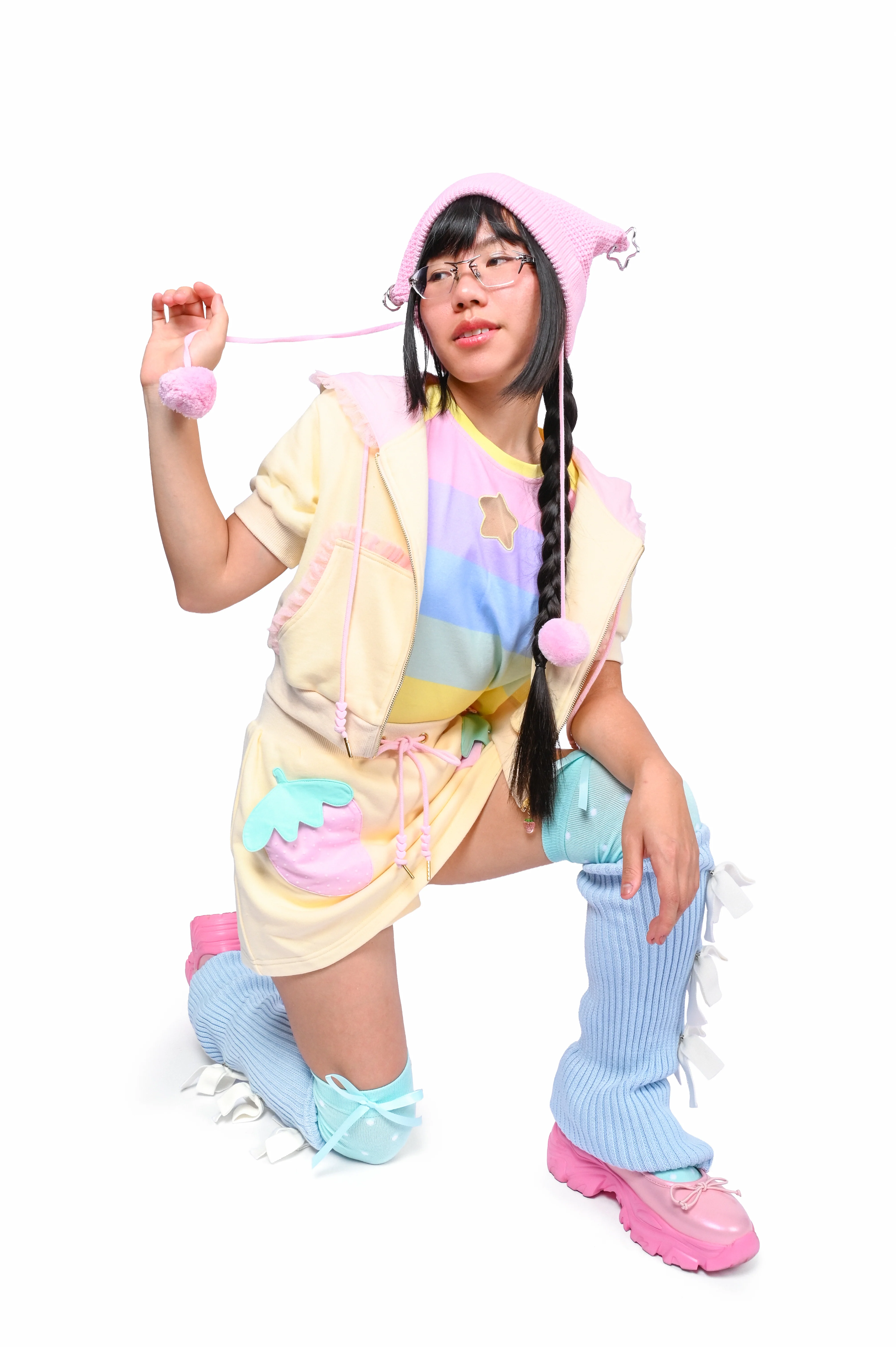 Strawberry Short-Sleeve Cropped Hoodie - Image 4