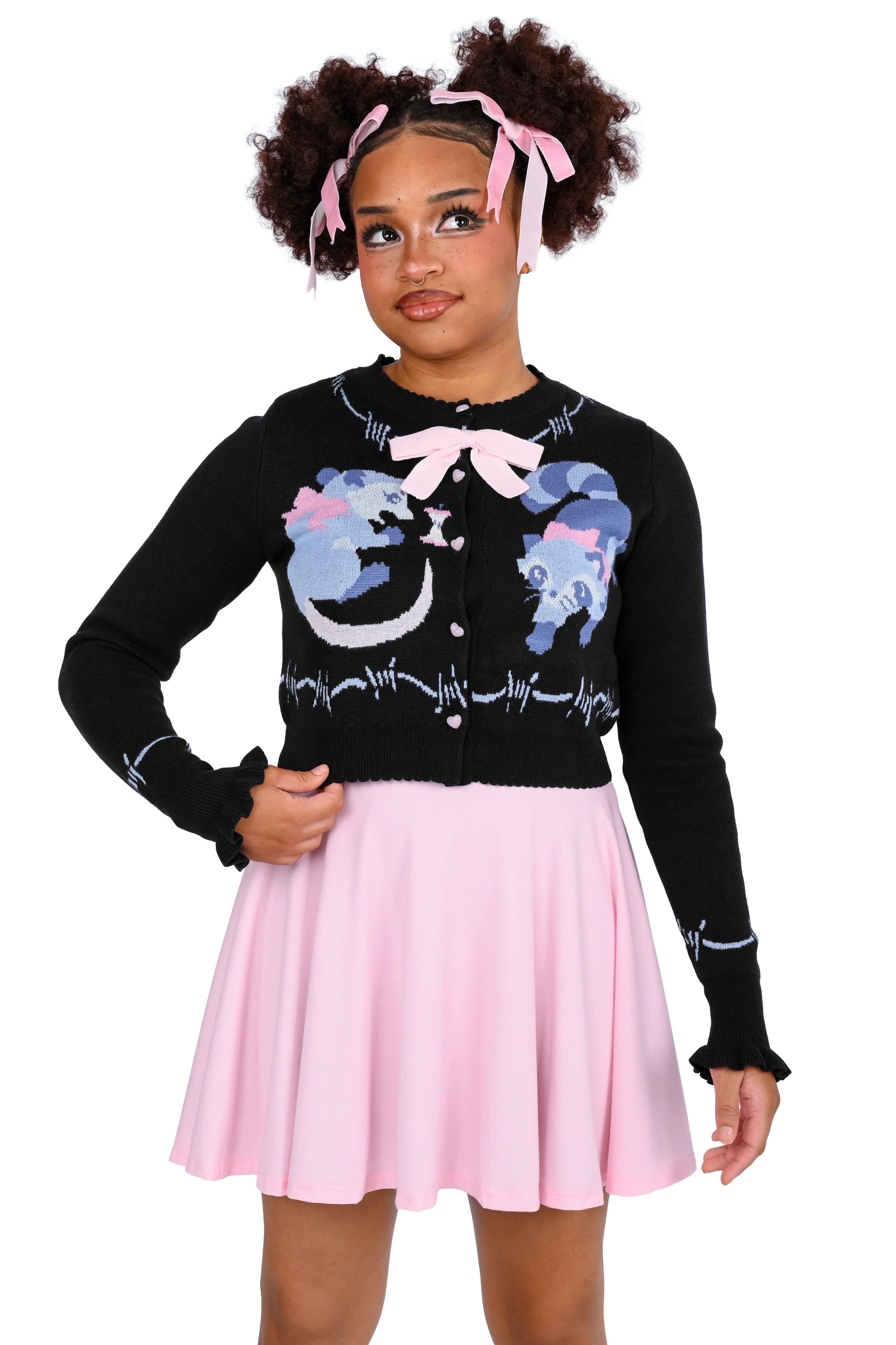 Trash Parade Cropped Cardigan - Black - Image 3