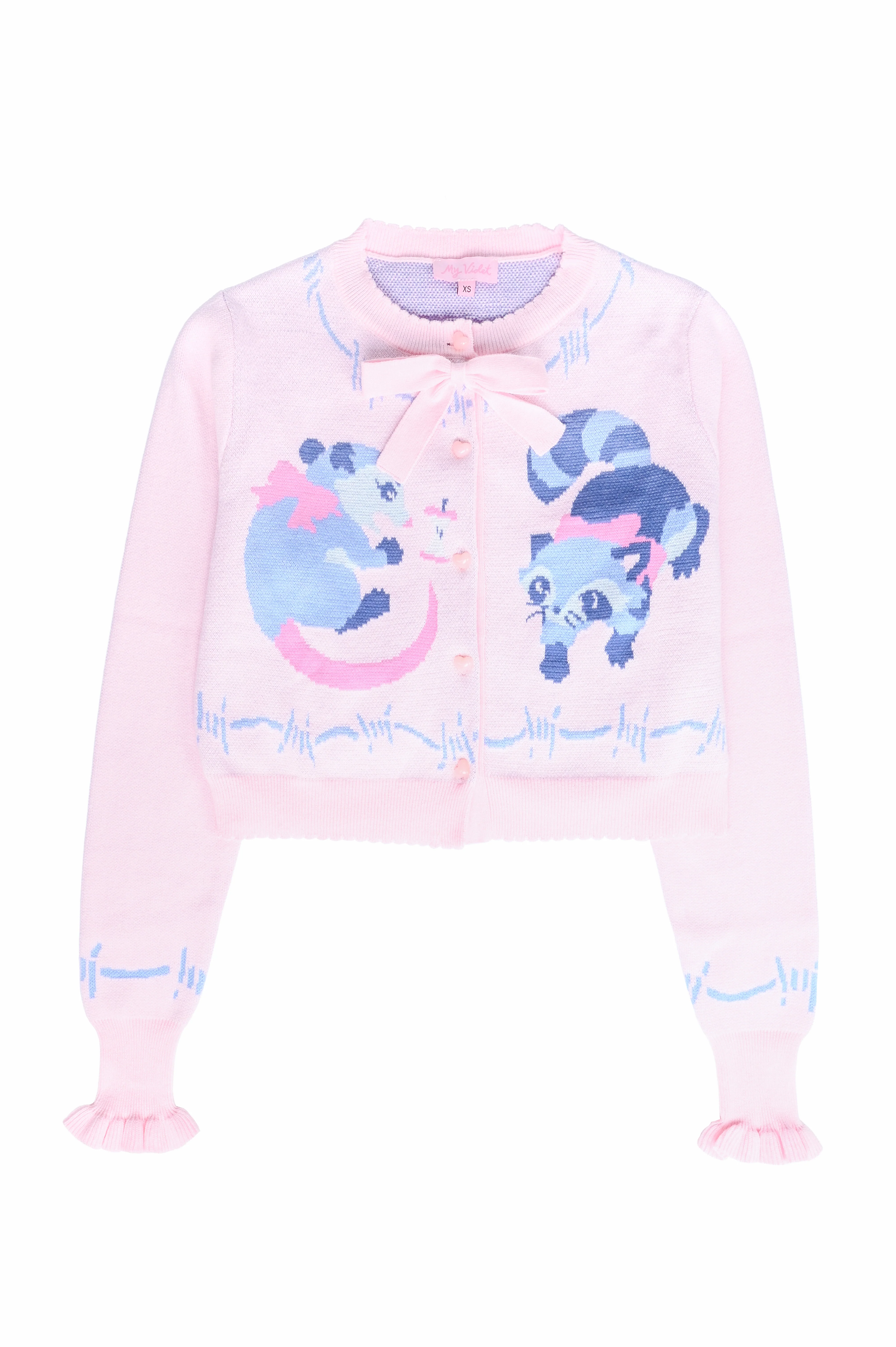 Trash Parade Cropped Cardigan - Pink - Image 7